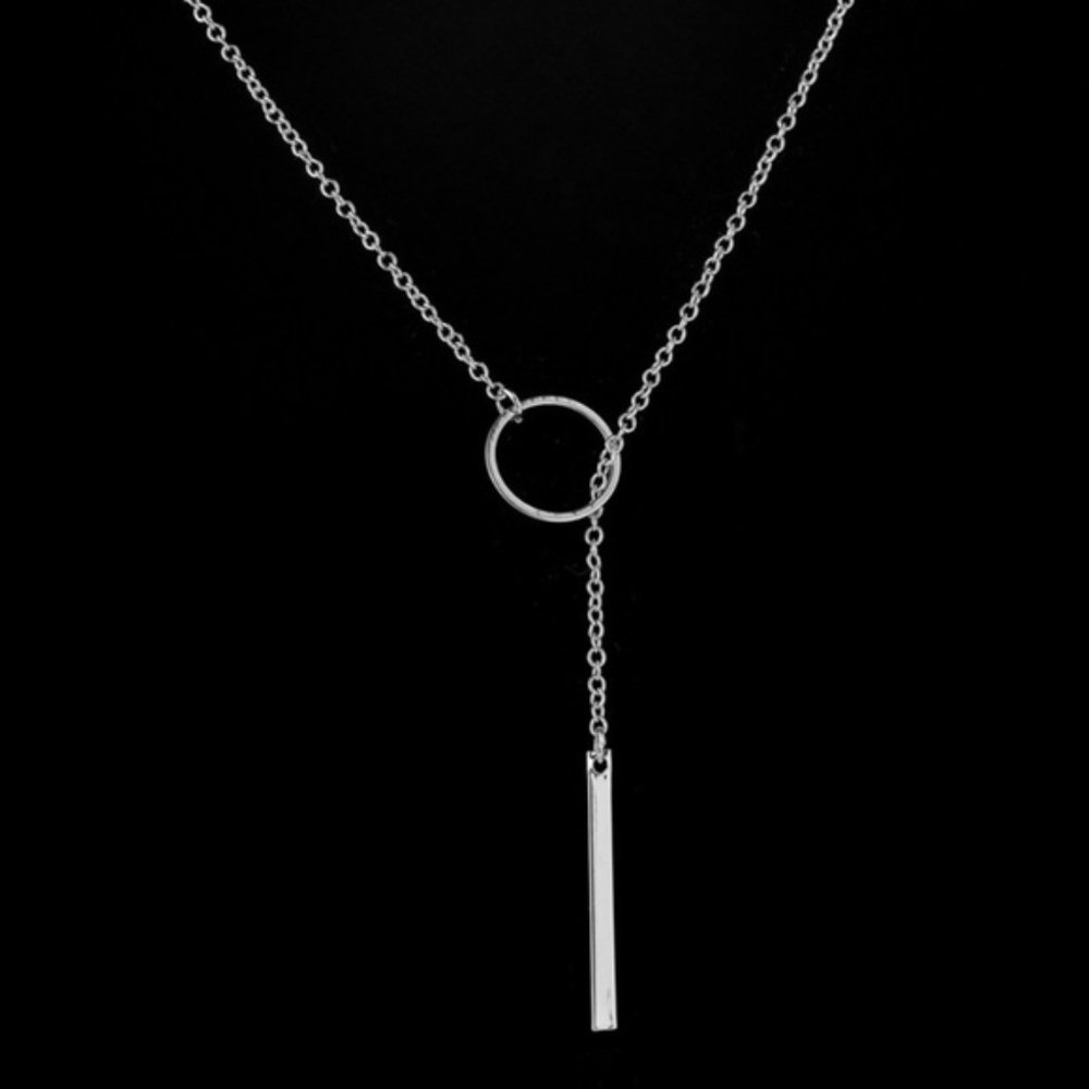 ARRIVED! DAINTY SILVER CIRCLE BAR NECKLACE